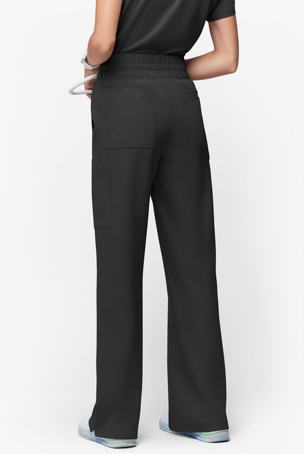 ReSurge Crystal Women's 7-Pocket High Waisted Wide Leg Pant - Tall - Black - 4