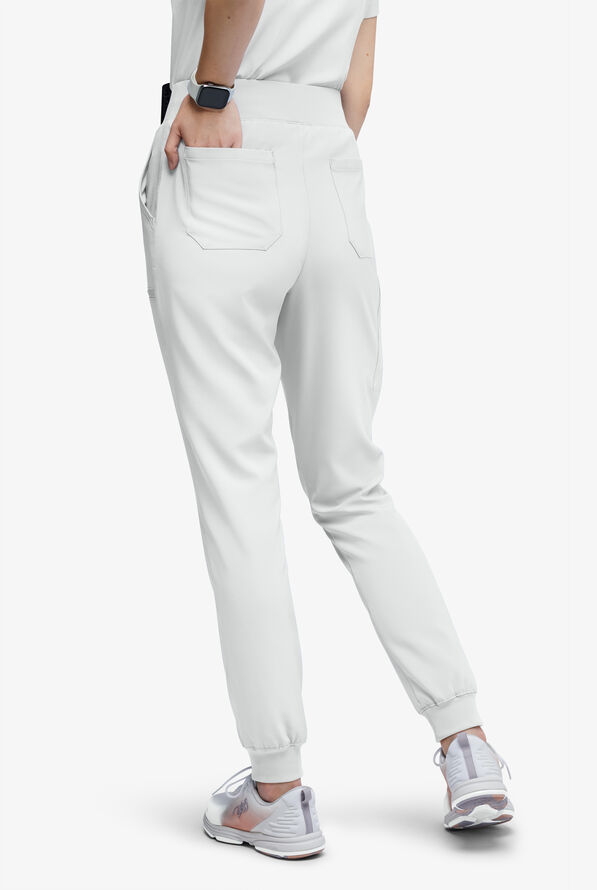 Easy STRETCH Olivia Women's 7-Pocket Slim Leg Jogger Scrub Pants - Tall - White - 4
