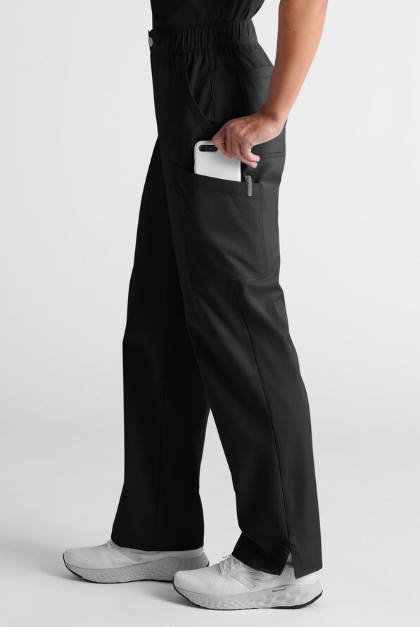 Pantal&oacute;n m&eacute;dico Butter-Soft STRETCH estilo cargo con bragueta y 10 bolsillos para mujer - Black - 4