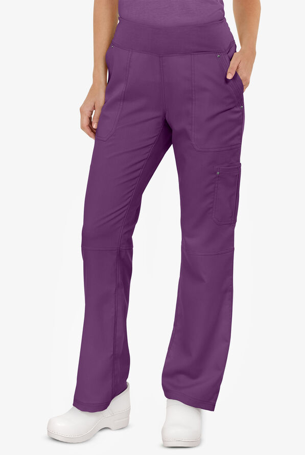 Healing Hands Purple Label Tori Women's 5-Pocket STRETCH Yoga Scrub Pants - Tall - Eggplant - 1