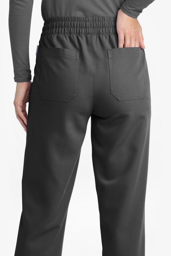 MOVEMENT by Butter-Soft Mira Women's 6-Pocket Wide Leg Scrub Pants - Pewter - 3