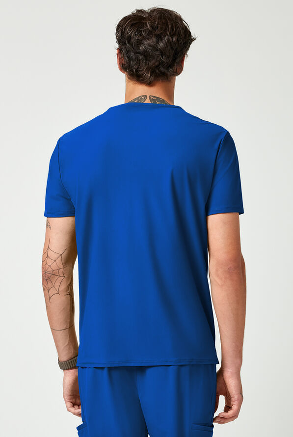 Camisa m&eacute;dica Infinity PURSUIT STRETCH con cuello en V y 3 bolsillos para hombre - Royal - 4