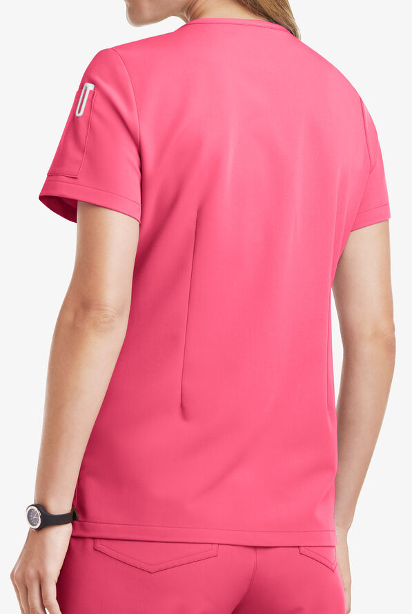 Blusa m&eacute;dica MOVEMENT by Butter-Soft Antares STRETCH con cuello en V y 6 bolsillos para mujer - Rose Dusk - 4