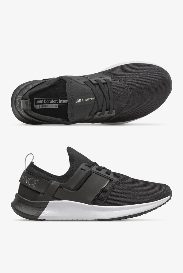 New Balance Women's Nergize Sport Lux Black/ Whisper Grey Athletic Lace Up Nursing Shoes - null - 1