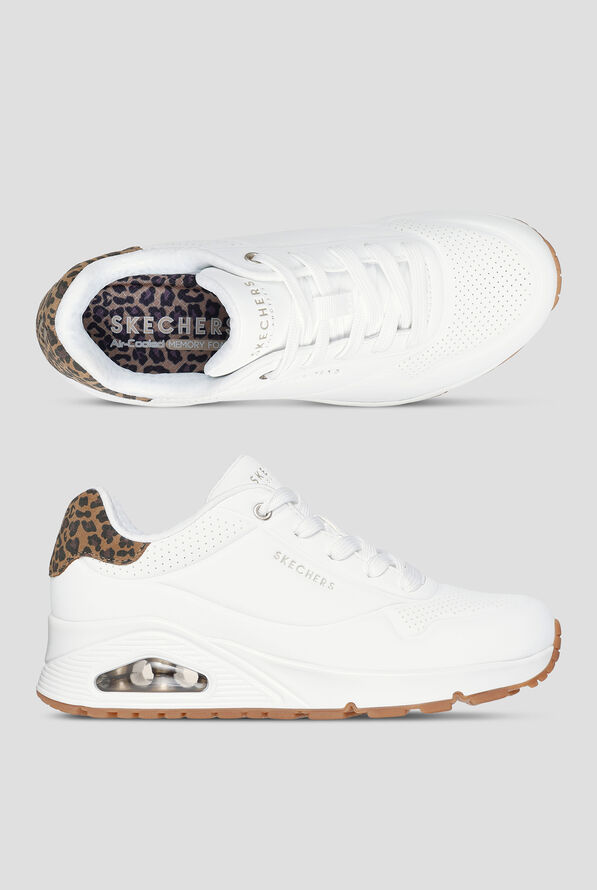 Zapatillas deportivas Skechers Street White Leopard Moustache Durabuck Uno con cordones - White - 1