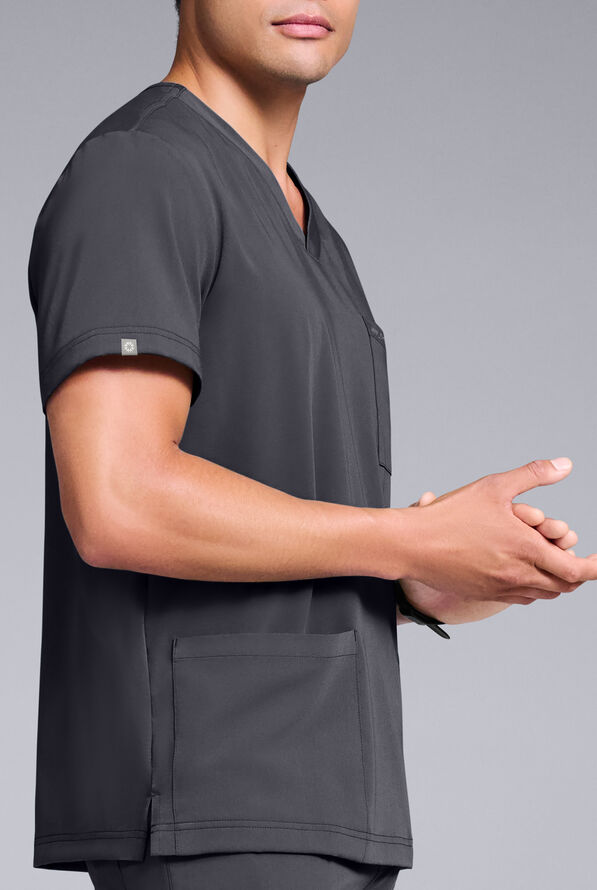 Conjunto de uniforme m&eacute;dico Hypothesis S-R Shift Ready estilo jogger con cuello en V para hombre - Pewter - 4