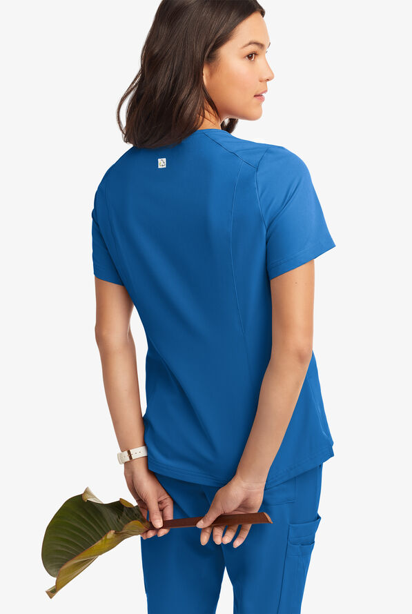 Butter-Soft Women's 6-Pocket V-Neck Scrub Top **Slightly IRREGULAR** - Royal - 4