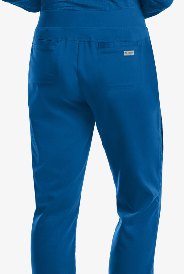 Pantalón médico Grey's Anatomy estilo cargo con piernas rectas y 6 bolsillos para mujer - Royal - 2