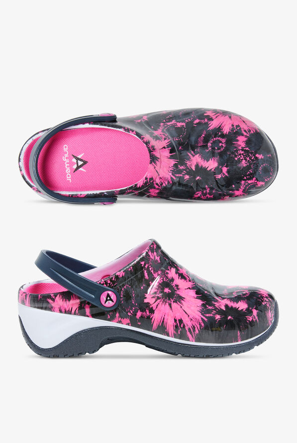 anywear zone sole focus black patent women's nursing shoes