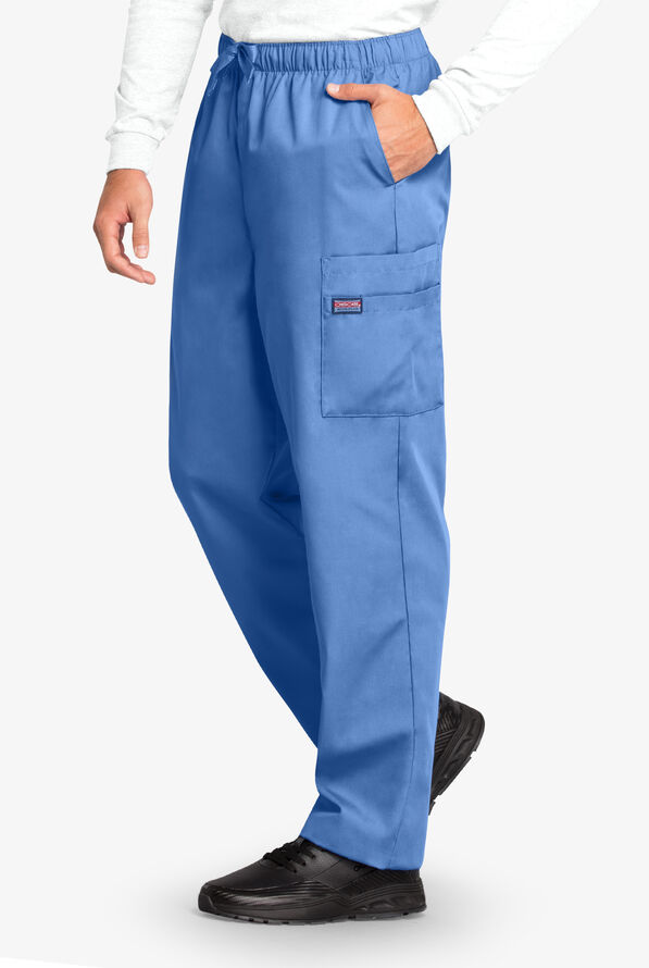 Pantal&oacute;n m&eacute;dico Cherokee Workwear estilo cargo con 5 bolsillos para hombre - Ceil Blue - 3
