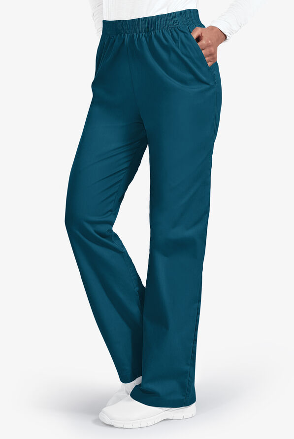 Pantal&oacute;n m&eacute;dico Butter-Soft Core by UA&trade; Tall con cintura el&aacute;stica y 2 bolsillos para mujer - Caribbean Blue - 1
