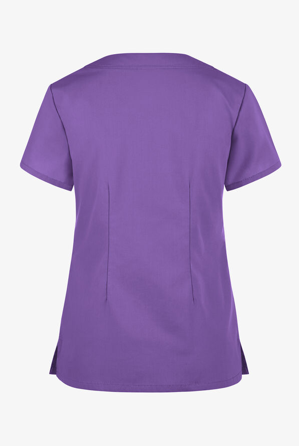 Butter-Soft Core Women's 4-Pocket Scallop Neck Scrub Top - Purple Glow - 2