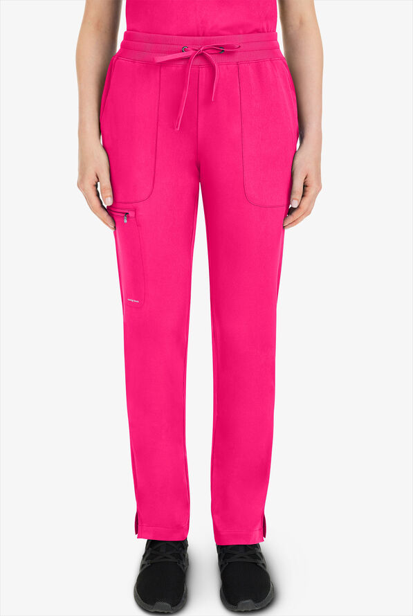 HH Works by Healing Hands Raine Women's 5-Pocket STRETCH Drawstring Pant - Carnation Pink - 1