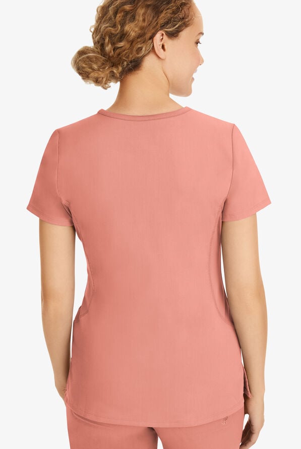 Healing Hands Purple Label Juliet Women's 2-Pocket STRETCH Princess Seam Scrub Top - Velvet Peach - 4