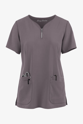 Blusa m&eacute;dica Easy STRETCH Arianna con cuello curvo y 4 bolsillos para mujer