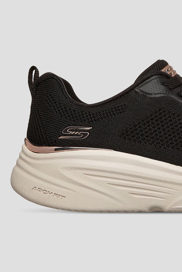 Skechers Bobs Arch Fit ELEV8 Black Women's Bungee Knit Sneaker - null - 4