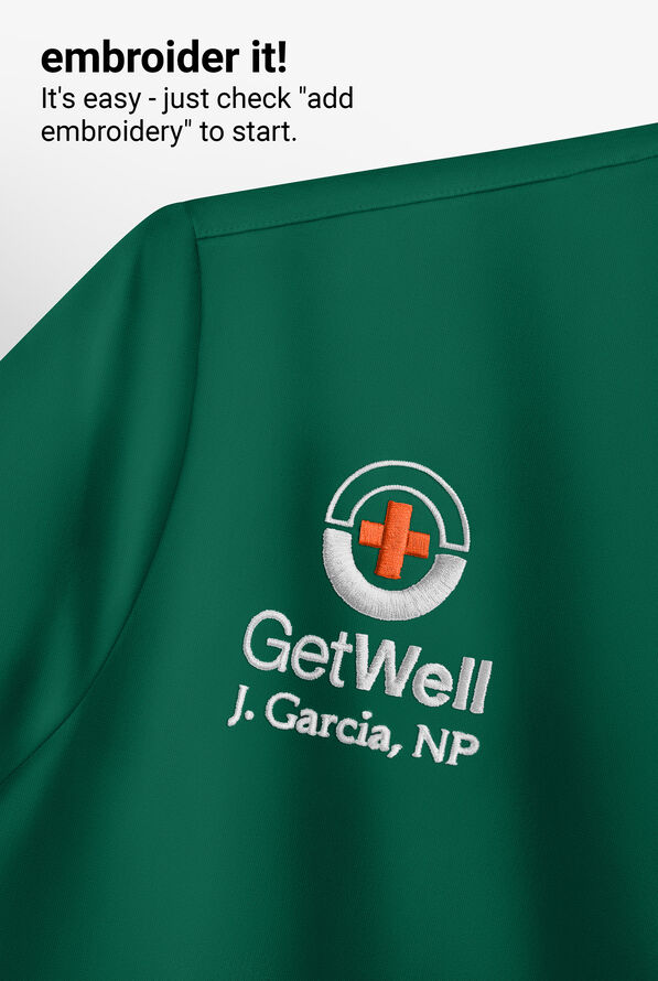 Camisa m&eacute;dica Cherokee Workwear Professionals STRETCH con cuello en V y 4 bolsillos para hombre - Hunter - 4