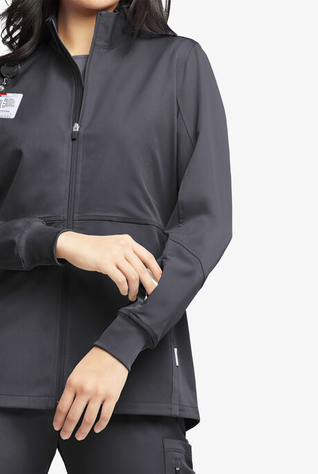 Chaqueta médica ajustable WhisperLite Eris con cremallera y 5 bolsillos para mujer