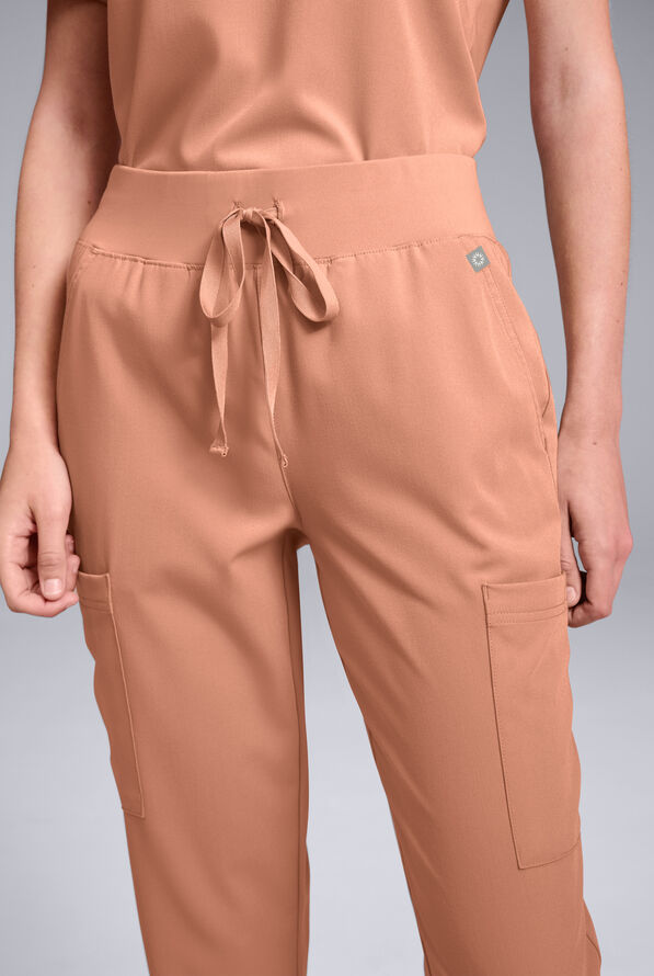 Hypothesis Women's Base 7-Pocket Straight Leg Cargo Scrub Pant - Tall - Earth - 4