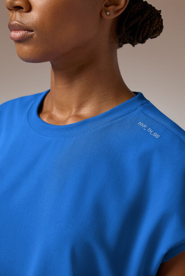 Blusa m&eacute;dica Hypothesis DM Crew de corte holgado con mangas dolm&aacute;n y 2 bolsillos para mujer - Royal - 3