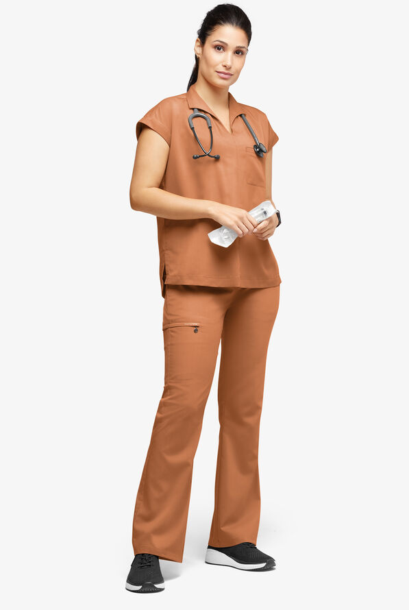 Healing Hands Limited Edition Kenna Women's 5-Pocket STRETCH Bootcut Scrub Pants - Caramel - 4
