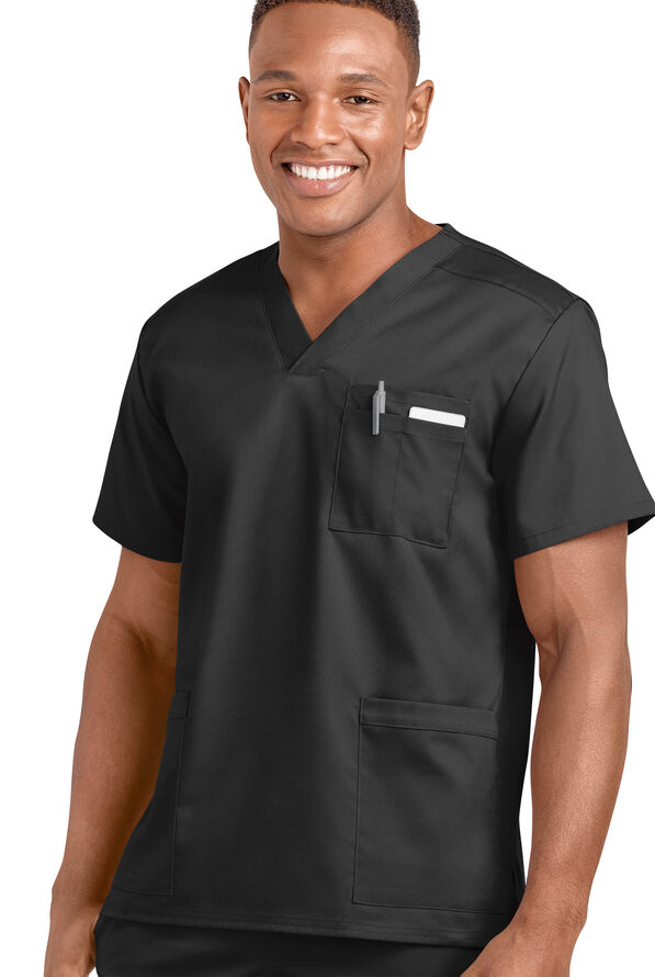Strictly Scrubs Active STRETCH 14 -Pocket Unisex Scrub Set - Black - 2