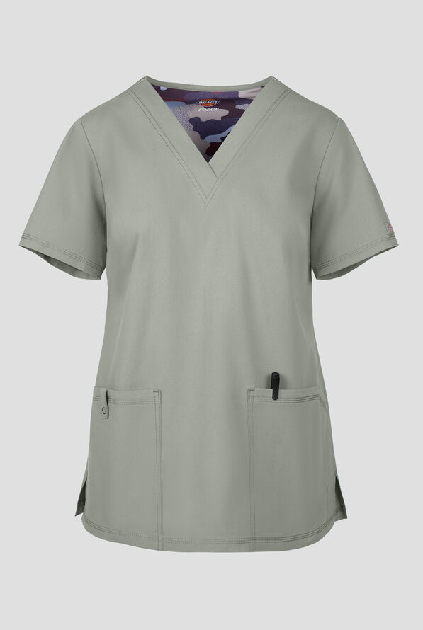 Dickies Forge Women's 2-Pocket V-Neck Scrub Top - Moonstone - 1