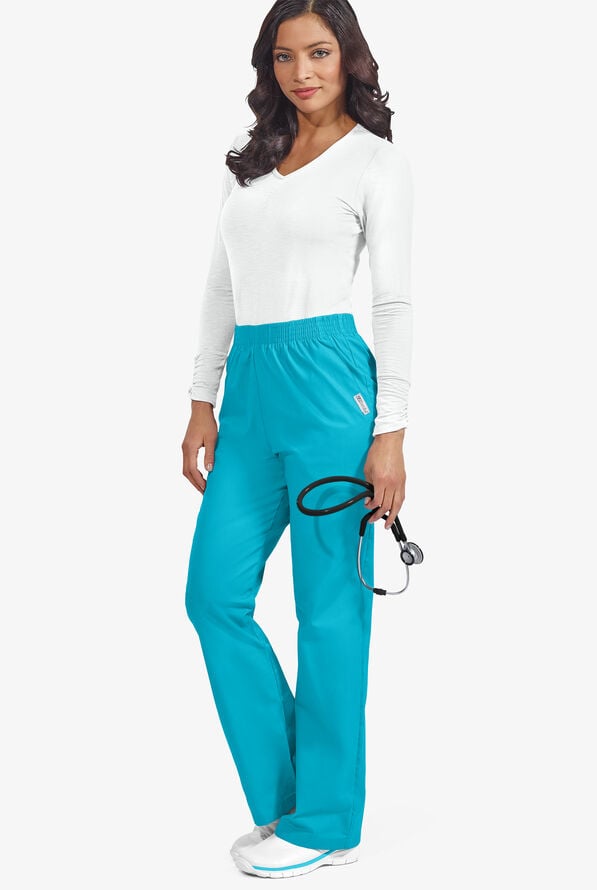 Pantal&oacute;n m&eacute;dico UA Best Buy tall con cintura el&aacute;stica y 2 bolsillos para mujer - Turquoise - 2