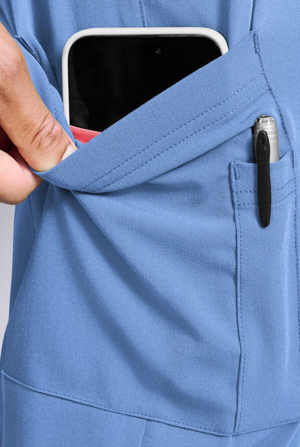 Pantal&oacute;n m&eacute;dico Hypothesis S-R Shift Ready estilo cargo con piernas rectas y 8 bolsillos para hombre - Ceil Blue - 4