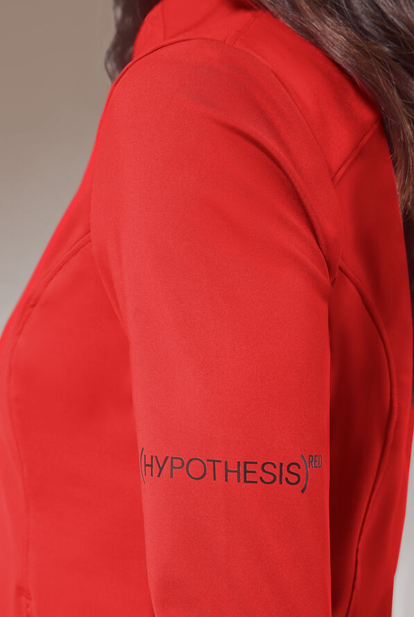 Blusa médica Hypothesis (RED) Omni Base K_Shirt Knit con mangas largas y cremallera en el cuello para mujer - (Red) - 2