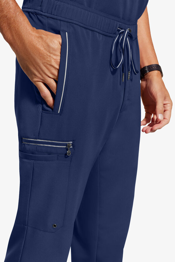 Healing Hands 360 Noah Men's 7-Pocket STRETCH Elastic Waistband Drawstring Pants - Navy - 2