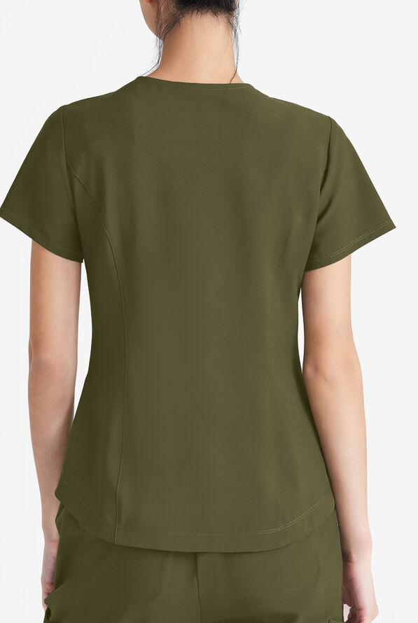 Grey's Anatomy by Barco Evolve STRETCH Rhythm Women's 2-Pocket V-Neck Scrub Top - Fern - 3