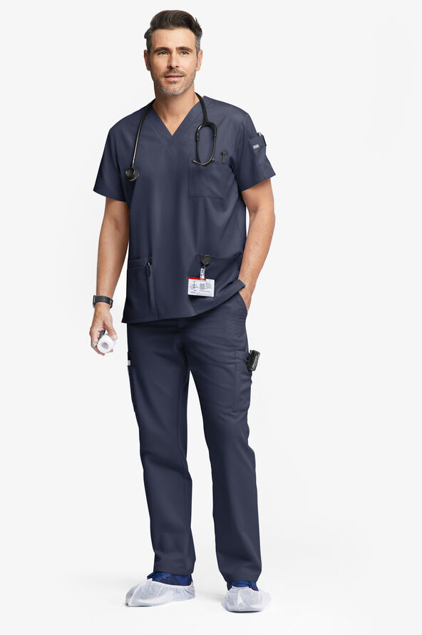 Butter-Soft Originals Men's 9-Pocket Straight Leg Cargo Scrub Pants - Navy - 4