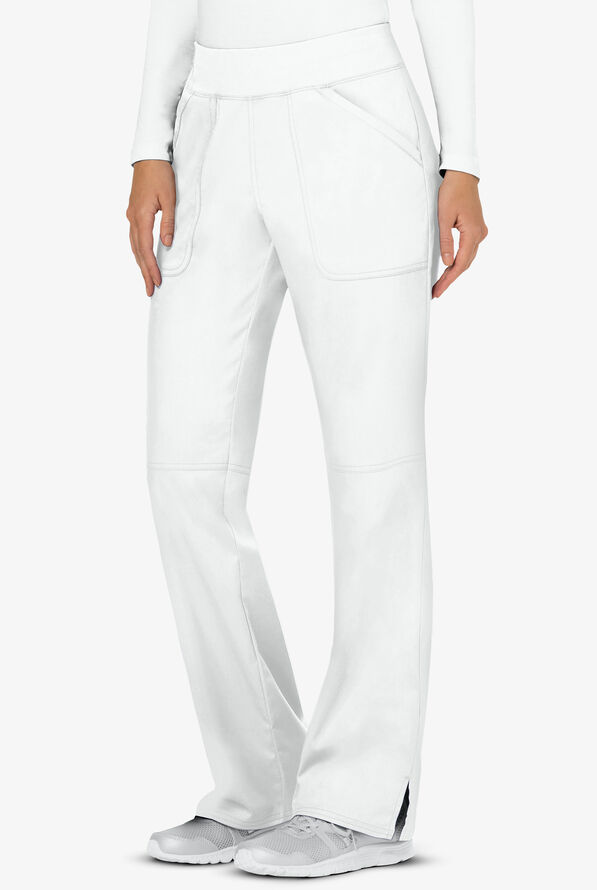 Cherokee Workwear Revolution Women's 4-Pocket STRETCH Pull-On Cargo Scrub Pants - White - 1