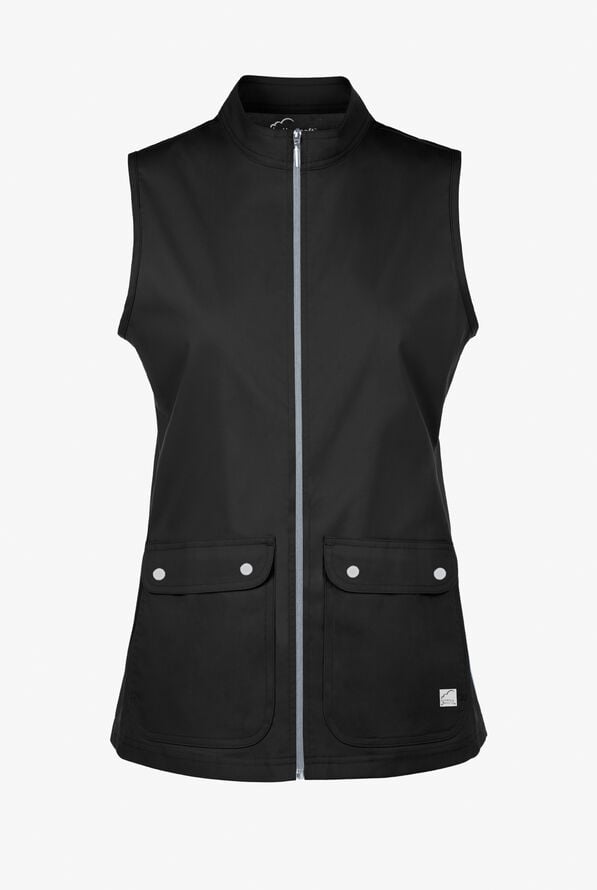 Chaleco médico UA Butter-Soft STRETCH Active con paneles de punto tejido y 4 bolsillos para mujer - Black - 1