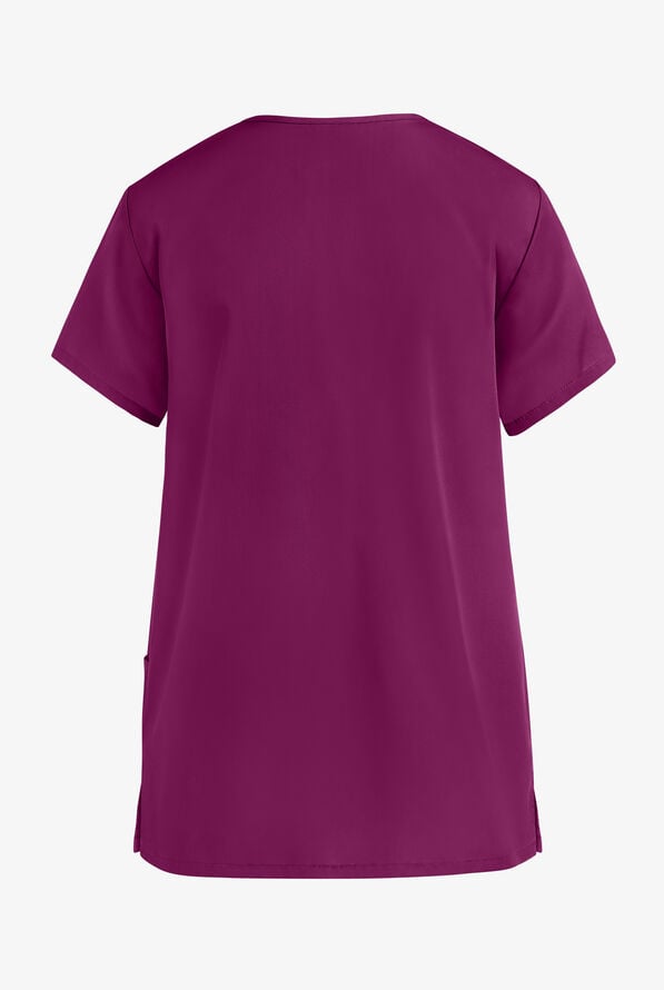 Blusa m&eacute;dica Cherokee Workwear con botones a presi&oacute;n y 3 bolsillos para mujer - Wine - 2