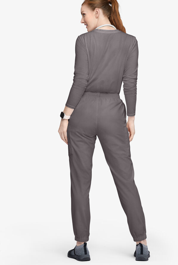 Butter-Soft Originals Women's 7-Pocket Tapered Jogger Cargo Scrub Pants - Tall - Grey Stone - 3