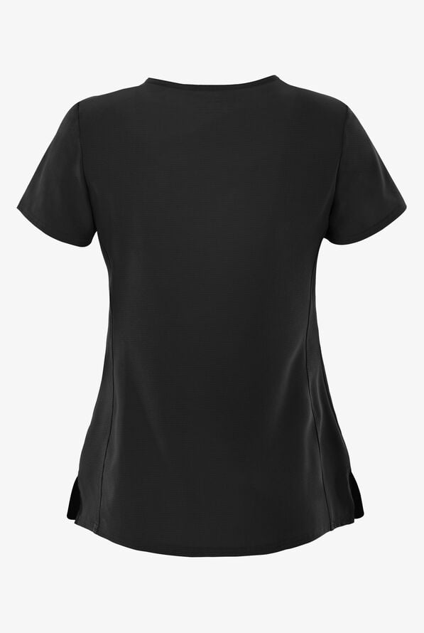 heartsoul Break On Through Women's 3-Pocket Pitter-Pat V-Neck Scrub Top - Black - 2