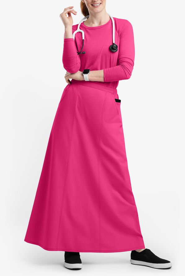 Falda m&eacute;dica estilo acampanada Butter-Soft Originals al tobillo con 4 bolsillos para mujer - Fuchsia - 4