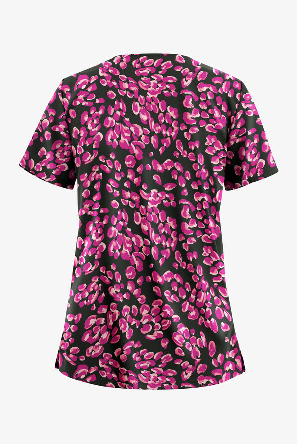 Blusa médica estampada Easy STRETCH Floral Ombre Royal con cuello en V para mujer - null - 2