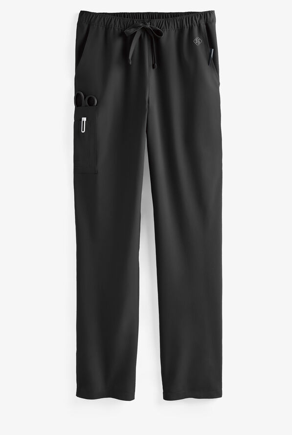 Easy STRETCH Morgan Unisex 5-Pocket Drawstring Scrub Pants - Onyx Black - 1