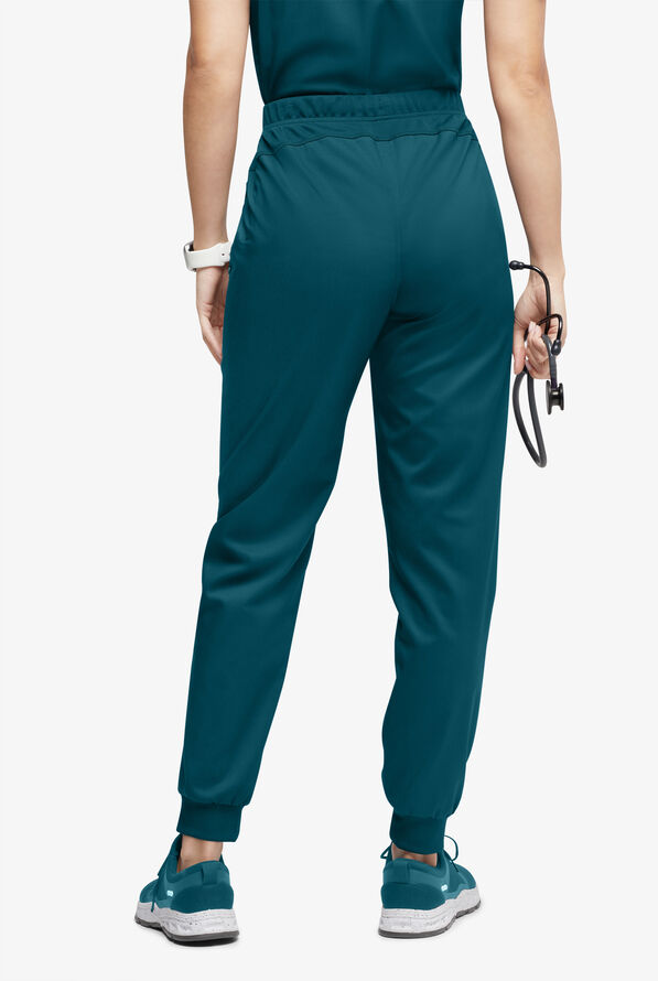 UA Exclusive Cherokee Workwear Revolution Women's 4-Pocket STRETCH Cargo Jogger Scrub Pants - Caribbean Blue - 3