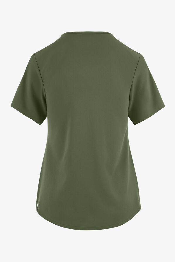 Wink Renew Women's 4-Pocket STRETCH V-Neck Scrub Top - Olive - 4