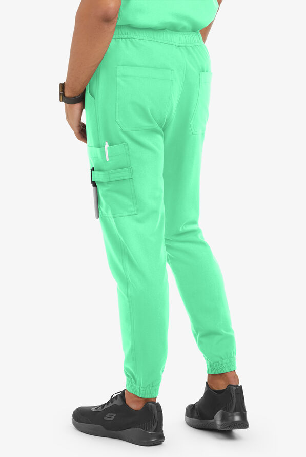 MOVEMENT by Butter-Soft Polaris Men's 10-Pocket Jogger STRETCH Scrub Pants - Neo Mint - 2