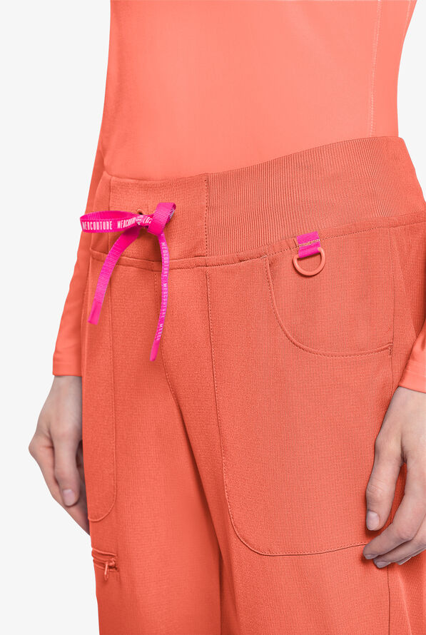 Med Couture Amp Women's 6-Pocket STRETCH Jogger Scrub Pant - Coral Fusion - 3