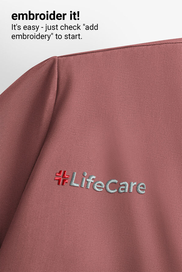 Easy STRETCH True Women's 3-Pocket Short Sleeve Pull-Over Scrub Hoodie - Soft Chestnut - 6