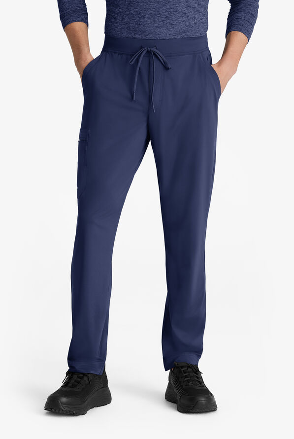 Skechers by Barco Slip-ins Rebound Men's 4-Pocket STRETCH Slim Straight Leg Cargo Scrub Pants - Navy - 1
