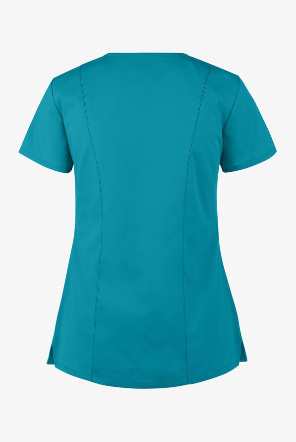Dickies EDS Signature Women's 6-Pocket Contemporary Fit V-Neck Scrub Top - Teal - 2