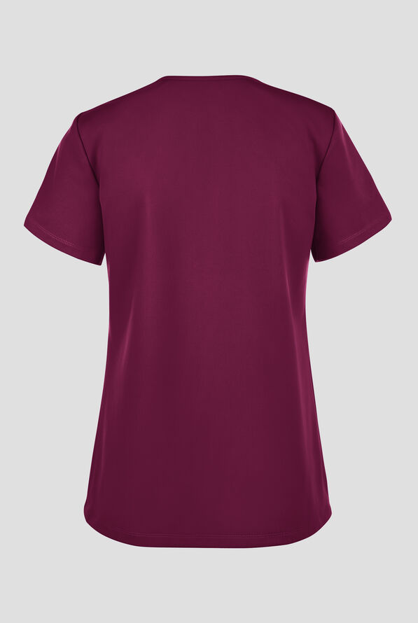 Cherokee Achieve Women's 1-Pocket Tuck in V-Neck Scrub Top - Wine - 2
