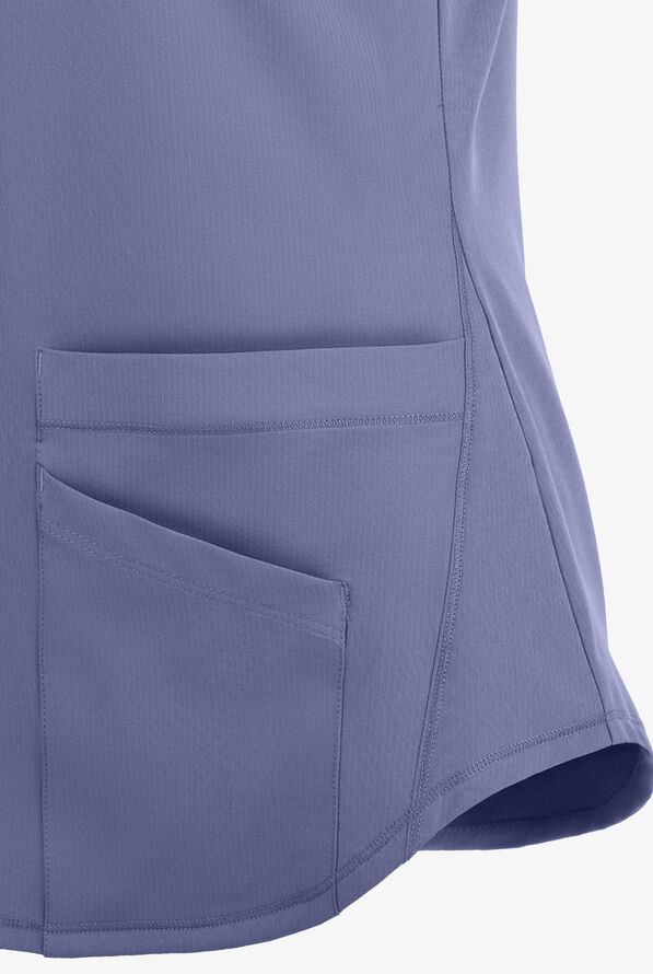 Skechers by Barco Breeze Women's 3-Pocket STRETCH V-Neck Scrub Top - Ceil Blue - 4